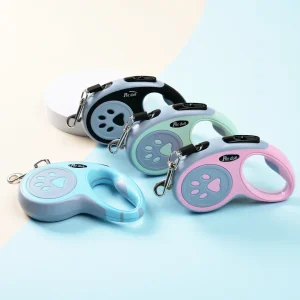 Intrekbare nylon riem met snelsluiting voor kleine middelgrote honden en katten in stijlvolle prints