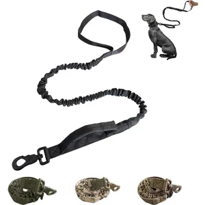 Militaire Tactische Hondenriem met Verstelbare Lengte en Comfortabele Grip Duurzaam Nylon met Metalen Haak