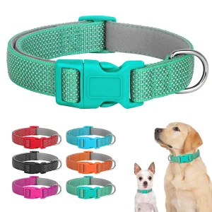 Reflecterende nylon hondenhalsband met verstelbare pasvorm voor kleine tot grote honden Duurzaam en ademend voor nachtelijke wandelingen