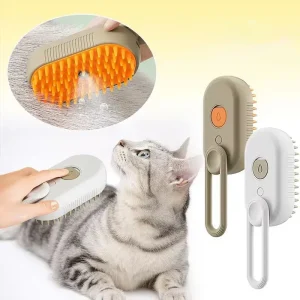 Automatische Steam Spray Pet Grooming borstel opvouwbaar ontwerp voor gemakkelijk verwijderen van haren en kalmerende massage
