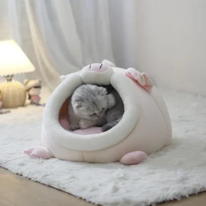 Kattenmand met Kussen – Warme Halfgesloten Kattenmand