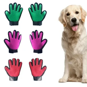 Handschoenborstel Honden en Katten Ontharen Verzorging Zachte Massage Comfortabel Rubber Duurzaam (2+2 GRATIS)