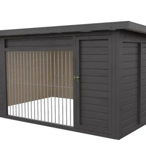 Winterberg luxe houten kennel met pentdak