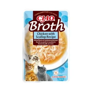 Kattensnack Inaba Ciao Broth kip en sint-jakobsschelp (40 g) | Heerlijk hydraterend