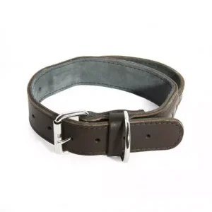 K9 Factory Dubbel Leren halsband Nero 45mm x 600mm