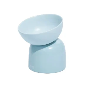 Kattenvoerbak - keramiek - verhoogde ontwerp - blauw