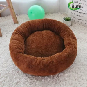Warm Rond Bed Van Imitatiebont Voor Huisdieren