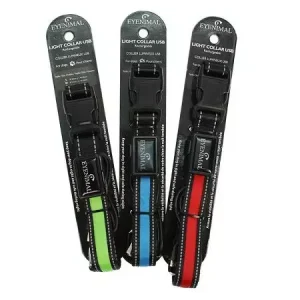 Eyenimal nylon halsband met LED Blauw